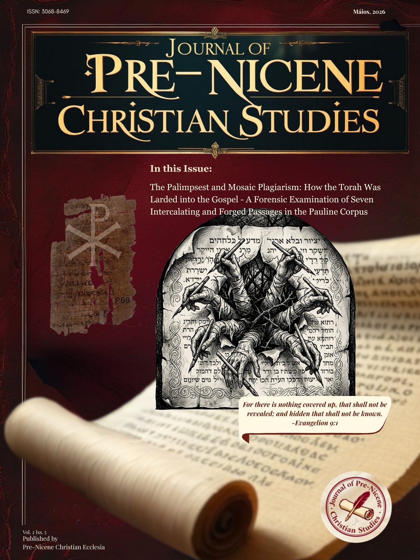 Cover art for May 2026 issue - The Palimpsest and Mosaic Plagiarism